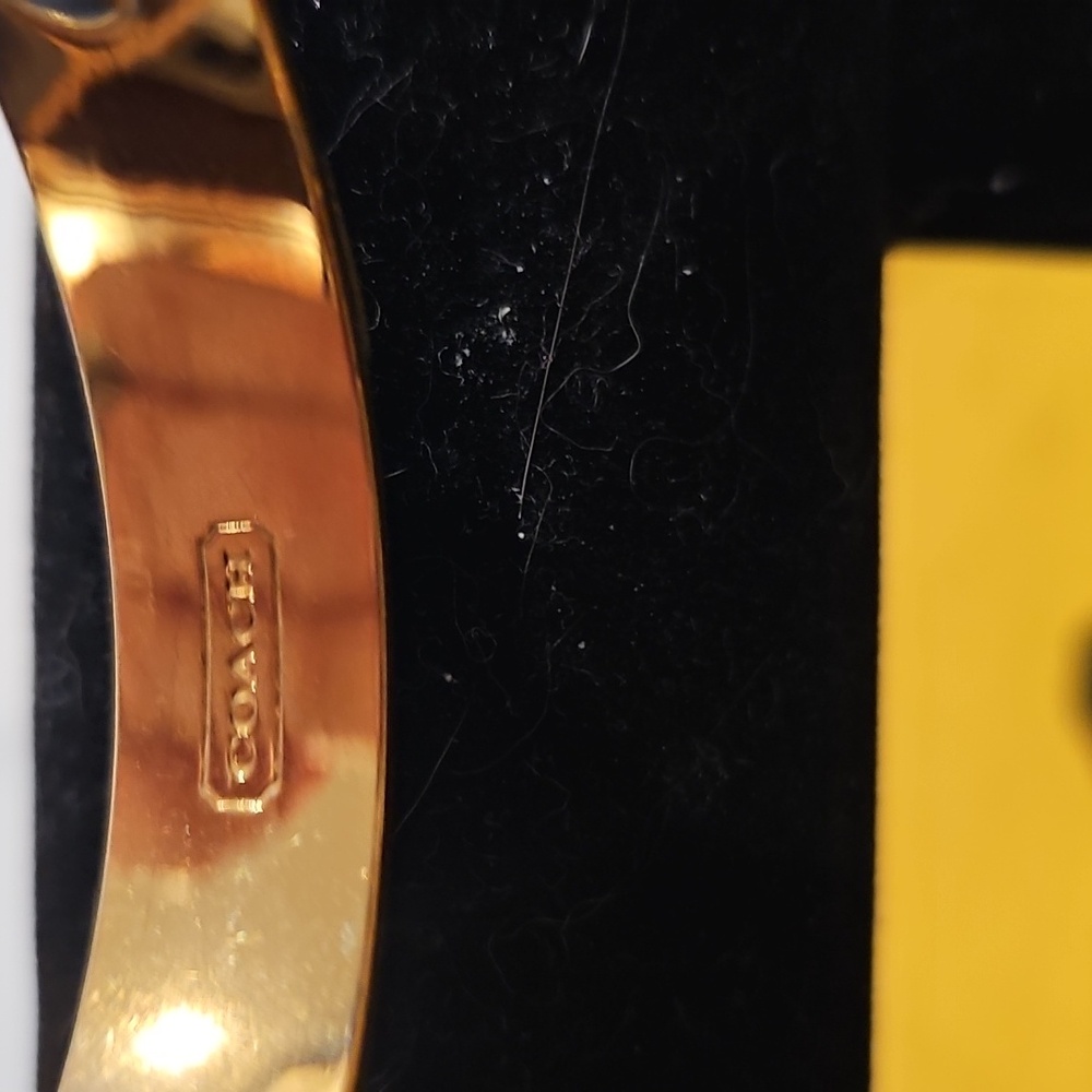 COACH Bangle Bracelet, GOLD TONE, Signature C Embossed - Picture 7 of 16